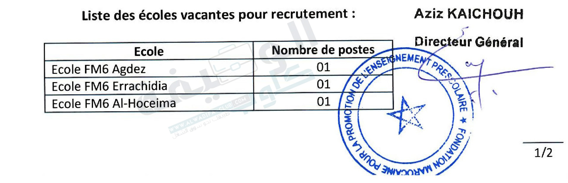 Concours fmps 2022 alwadifa