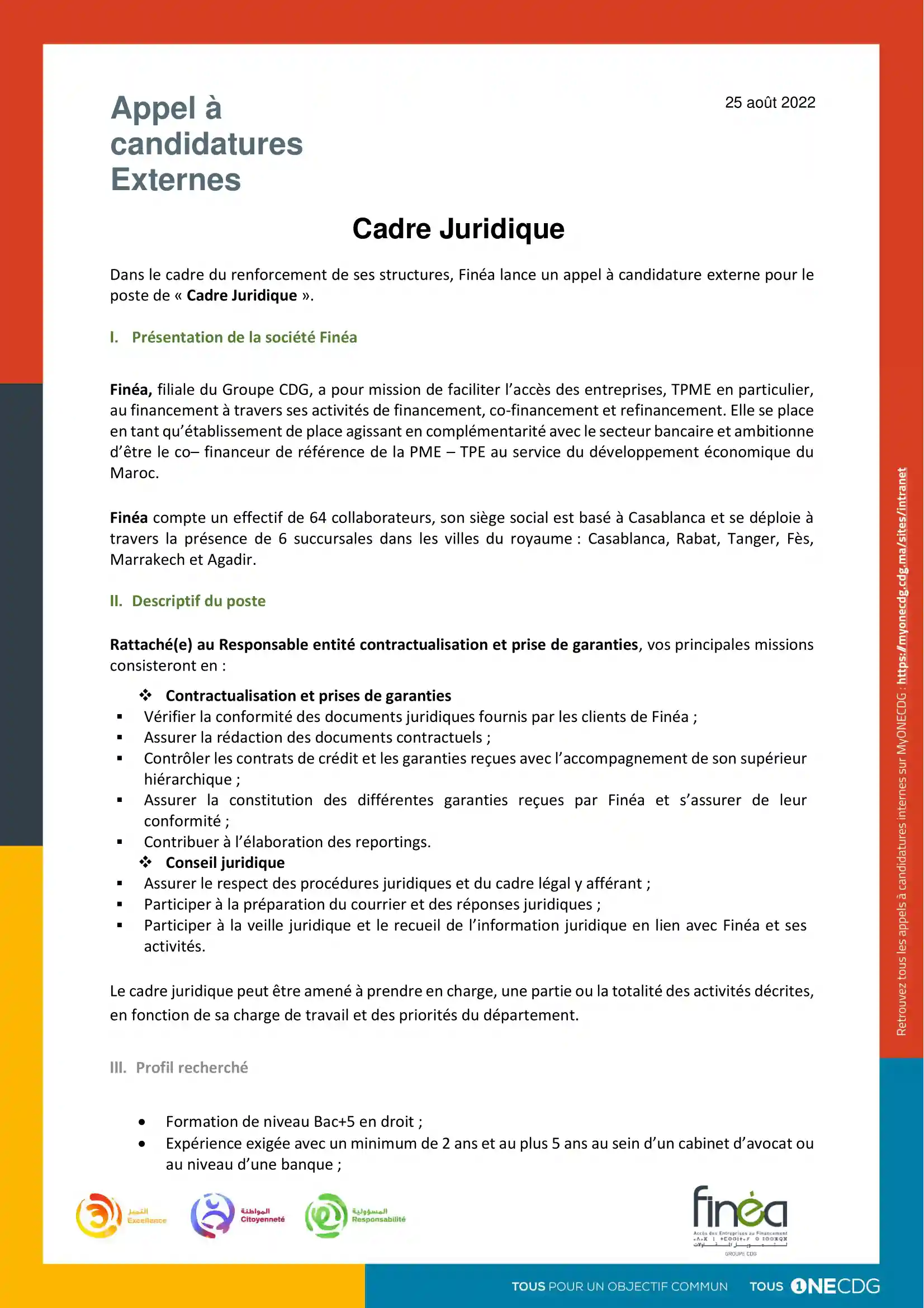 Concours de recrutement FINEA Groupe CDG 2022