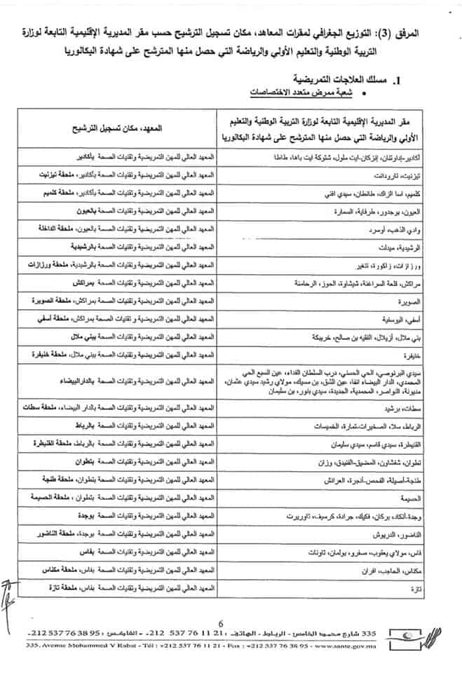 ispits.sante.gov.ma التسجيل في التمريض 2023-2022