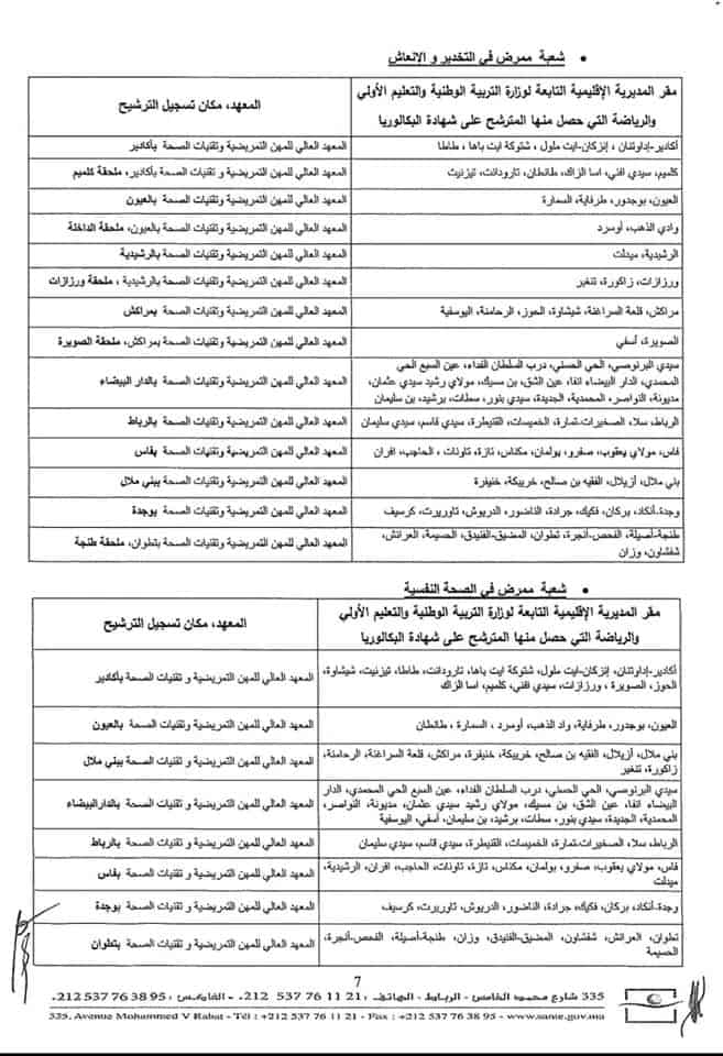 ispits.sante.gov.ma التسجيل في التمريض 2023-2022