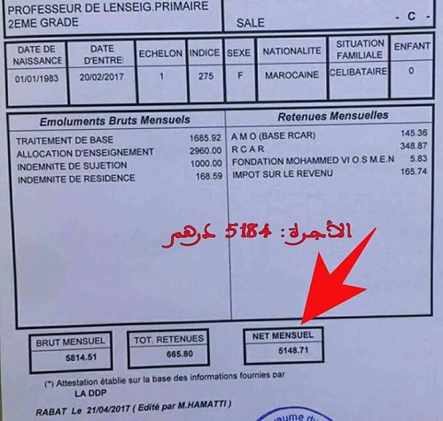 أجرة أساتذة «أطر الأكاديمية» بعد توقيعهم لعقد التوظيف والتحاقهم بعملهم