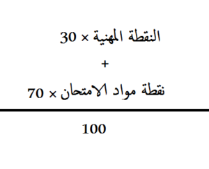 معدل النجاح في الامتحان المهني