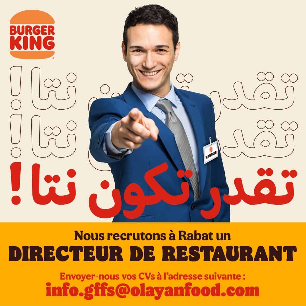 Burger King recrute des Directeurs de Restaurants