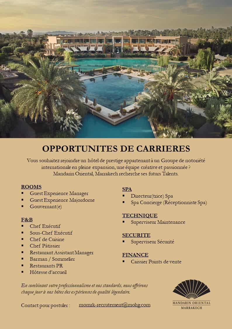 Campagne de Recrutement au Mandarin Oriental Marrakech 2023