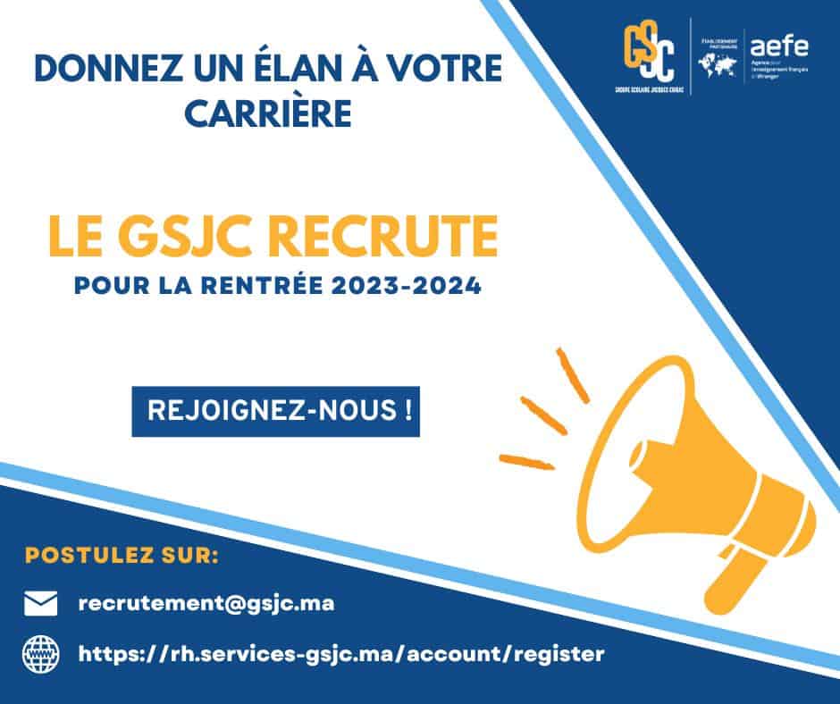 Groupe Scolaire Jacques Chirac recrute des Enseignants