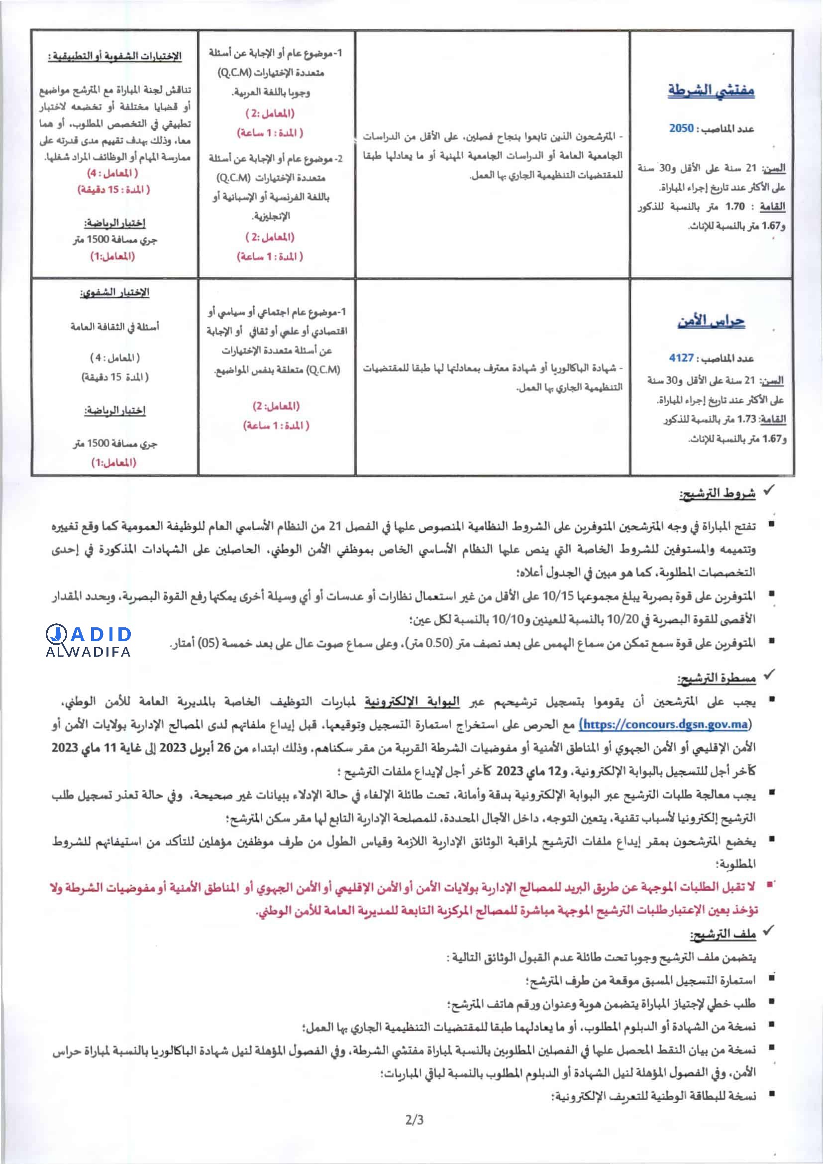 concours dgsn gov ma 2023