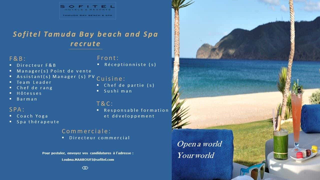 Sofitel Tamuda Bay recrute Plusieurs Profils 2023