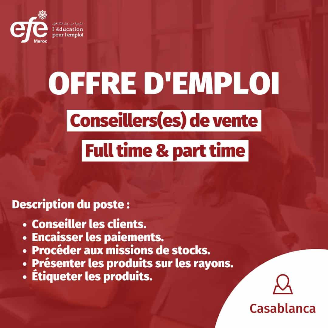 EFE Maroc recrute des Conseillers de Vente