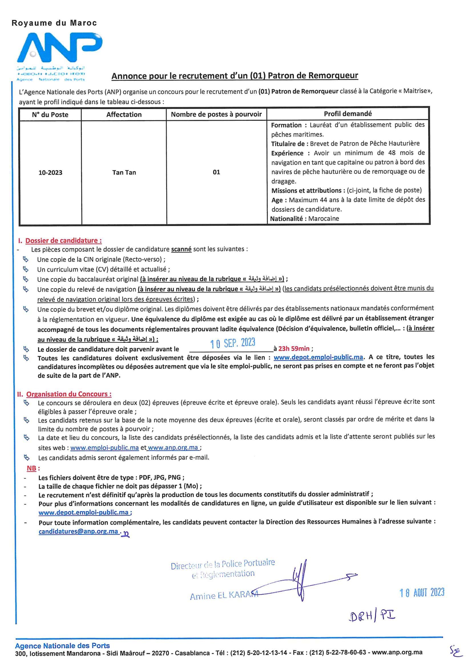 Concours ANP 2023