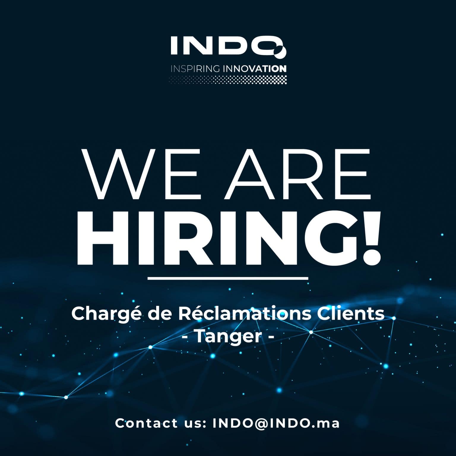 INDO Maroc recrute des Chargés Réclamations Clients