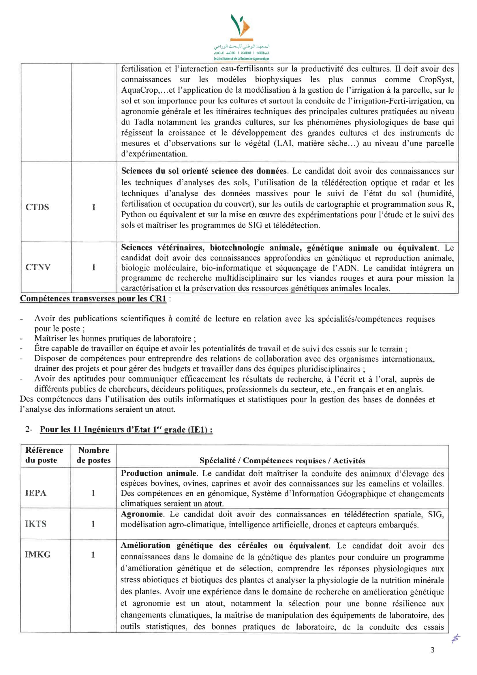 Concours de Recrutement INRA 2024