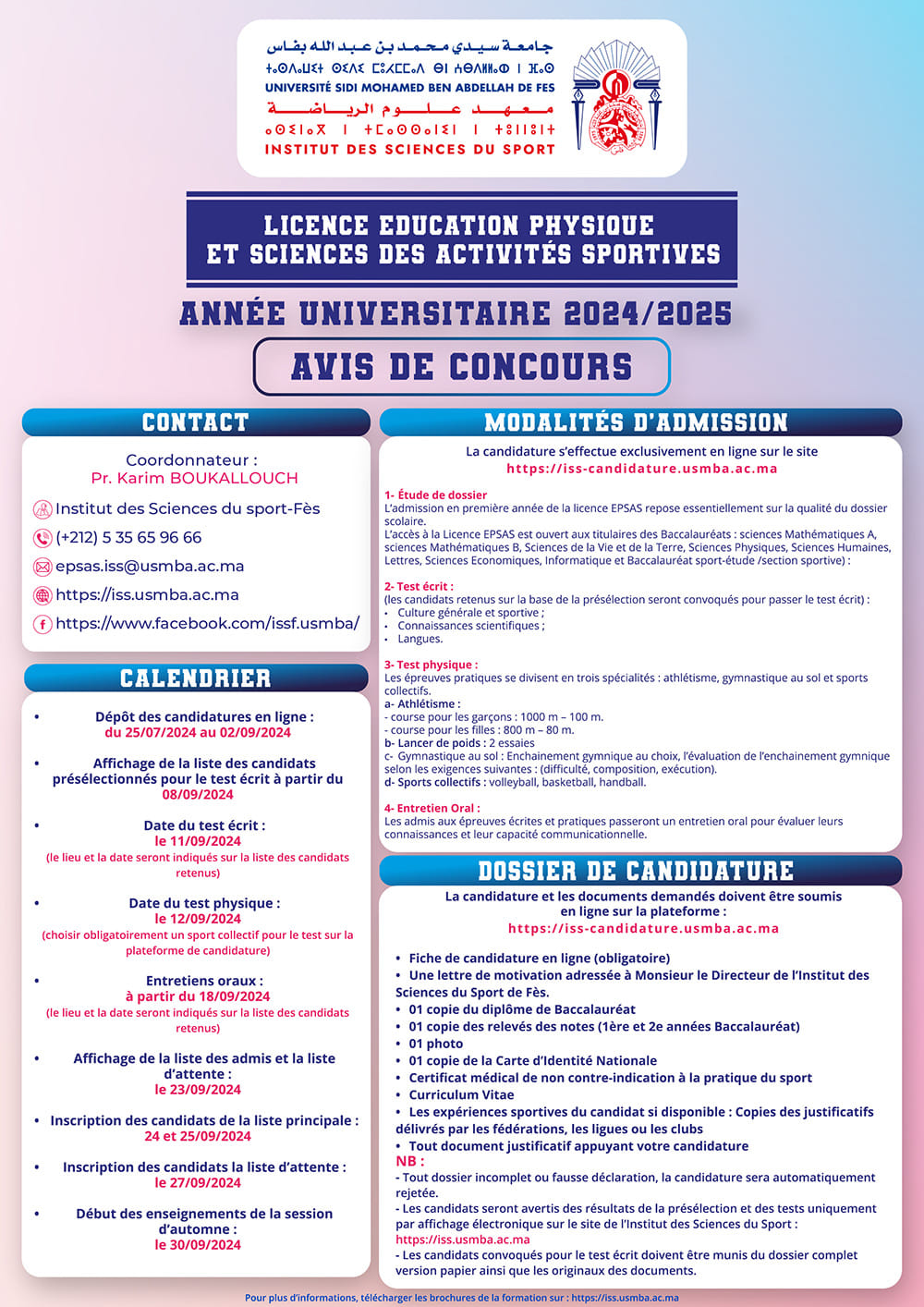 Inscription Concours ISS